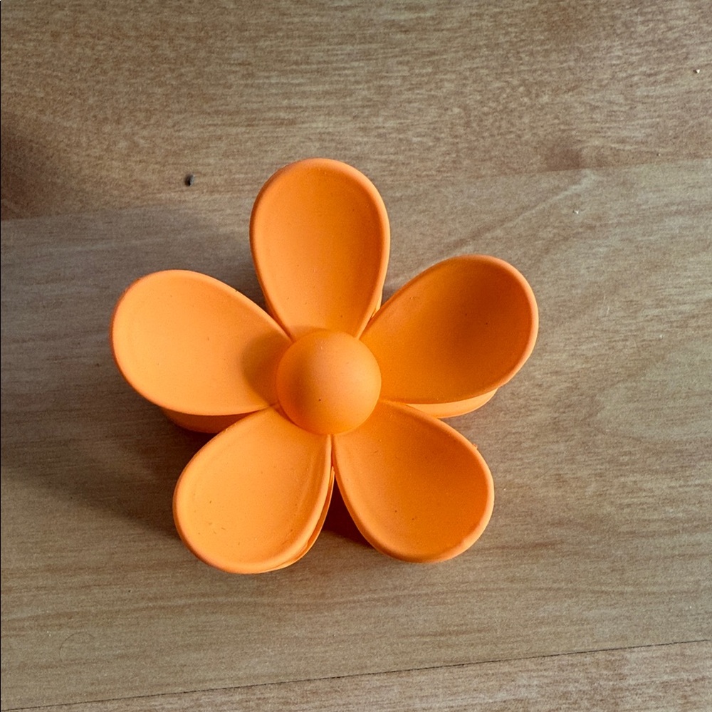 Orange Flower-Shaped Hair Accessory